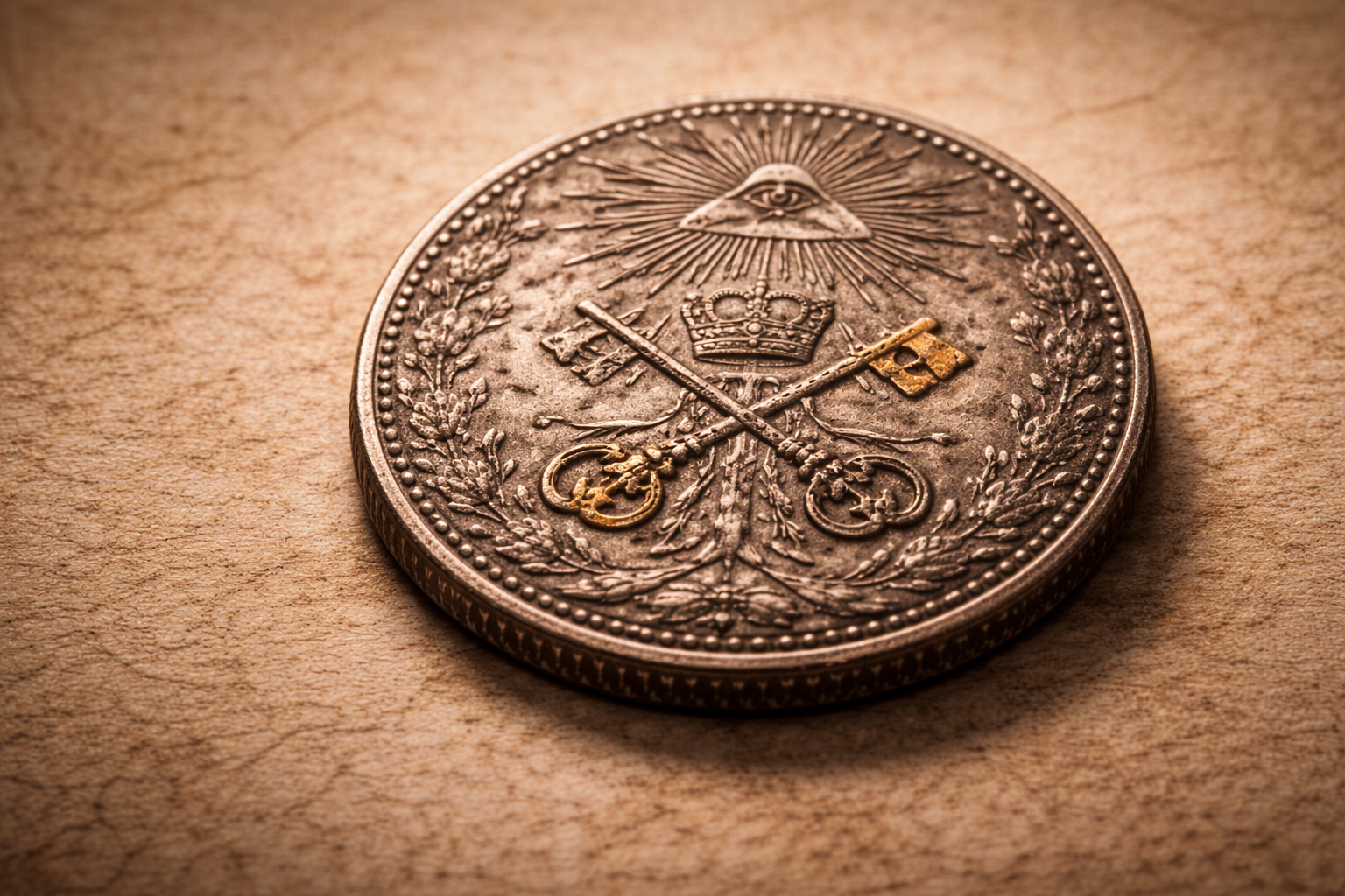 Ancient coin showing symbolic engravings used to represent identity and belonging.