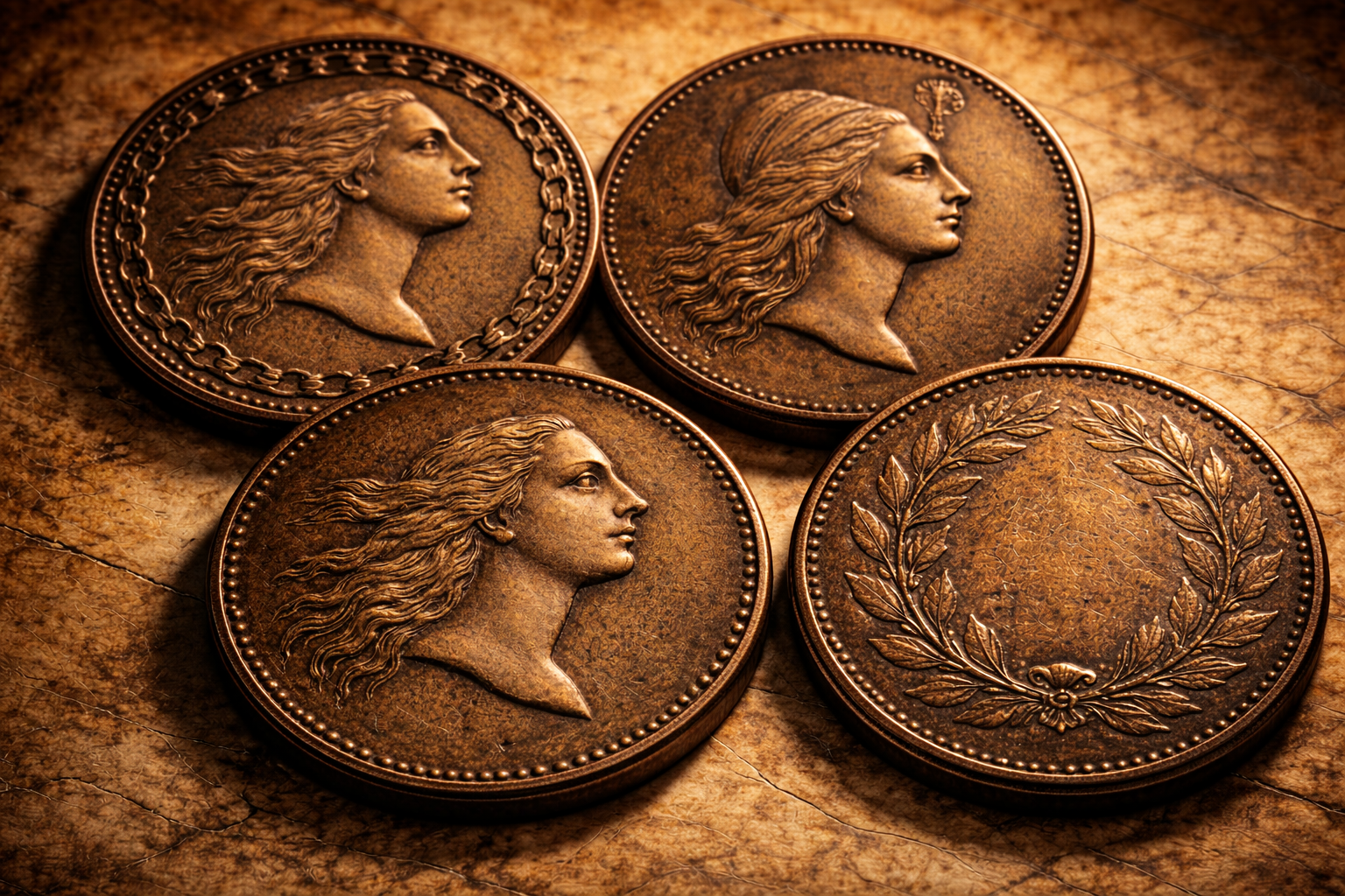 Early design variations of the 1793 United States Large Cent