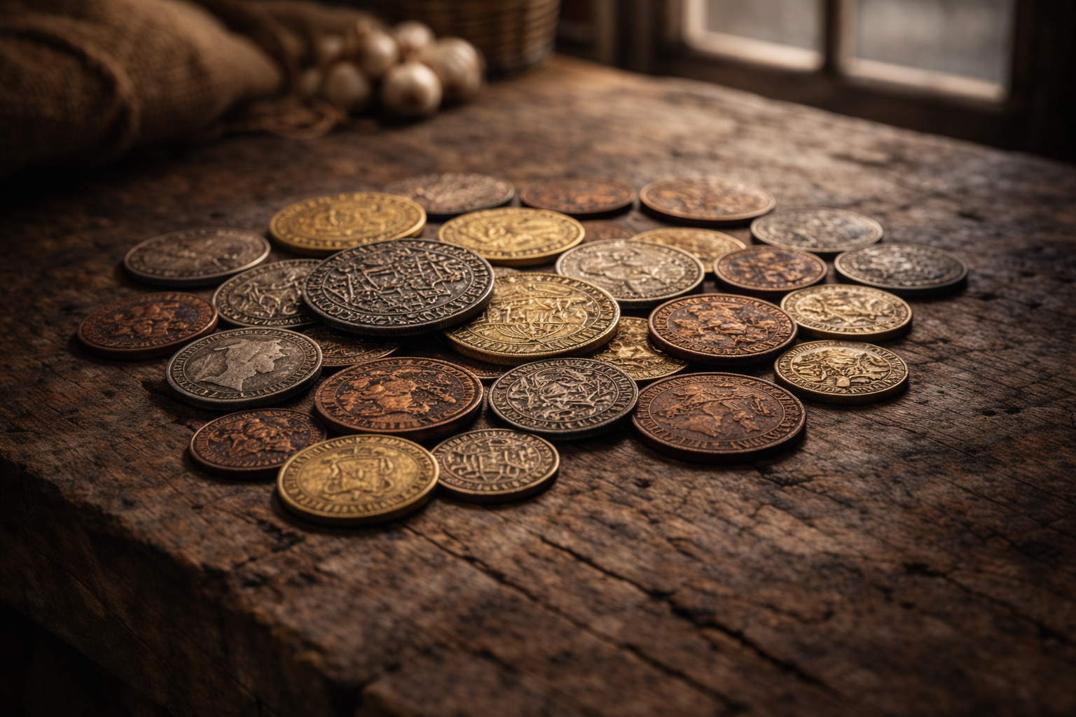 Everyday coins used in markets shaping daily routines.