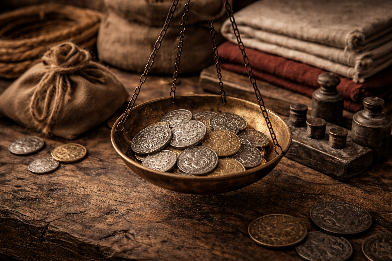 Flemish coins used in market exchanges to build trust