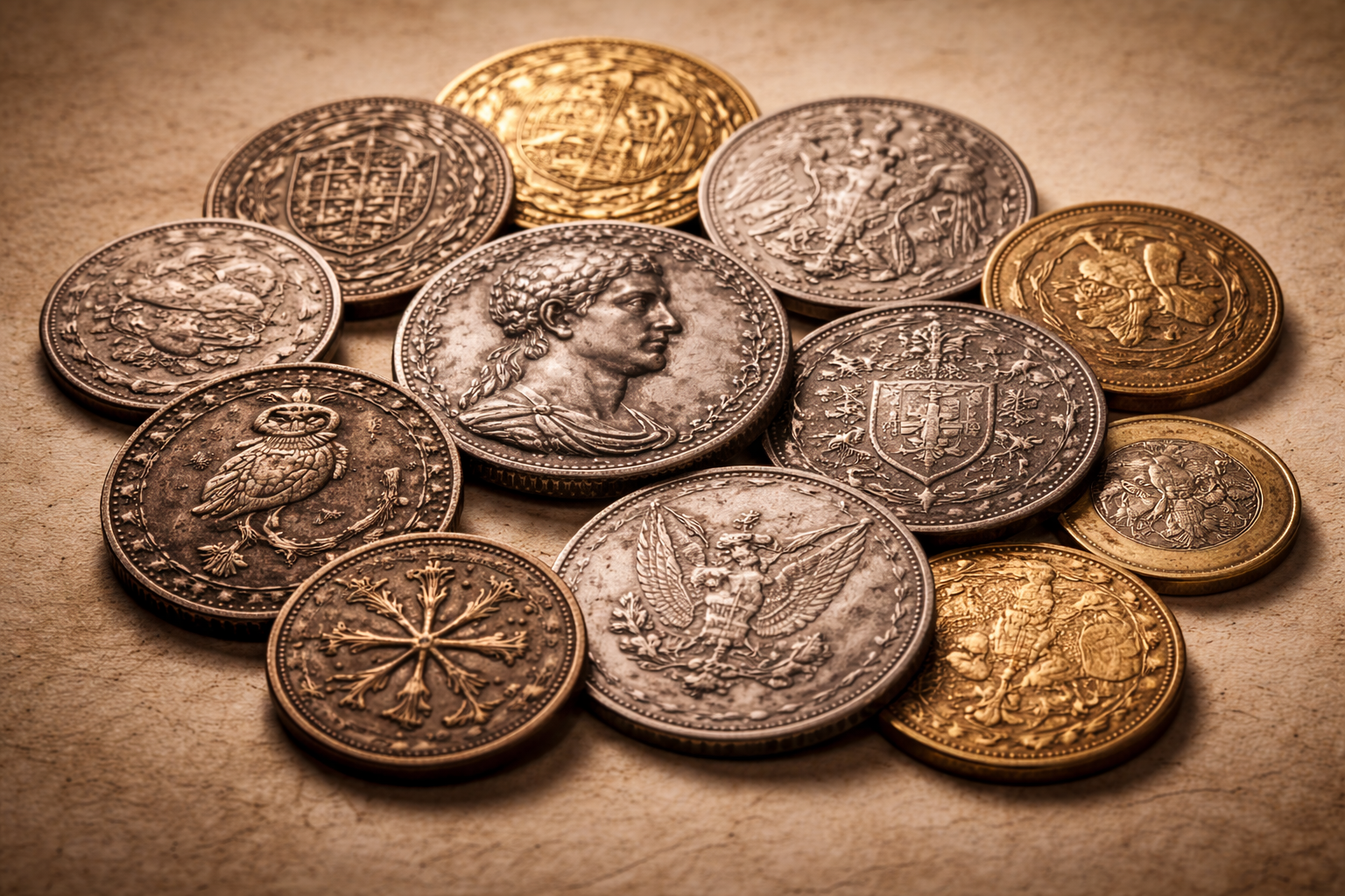 Historical coins showing familiar symbols that inspired trust