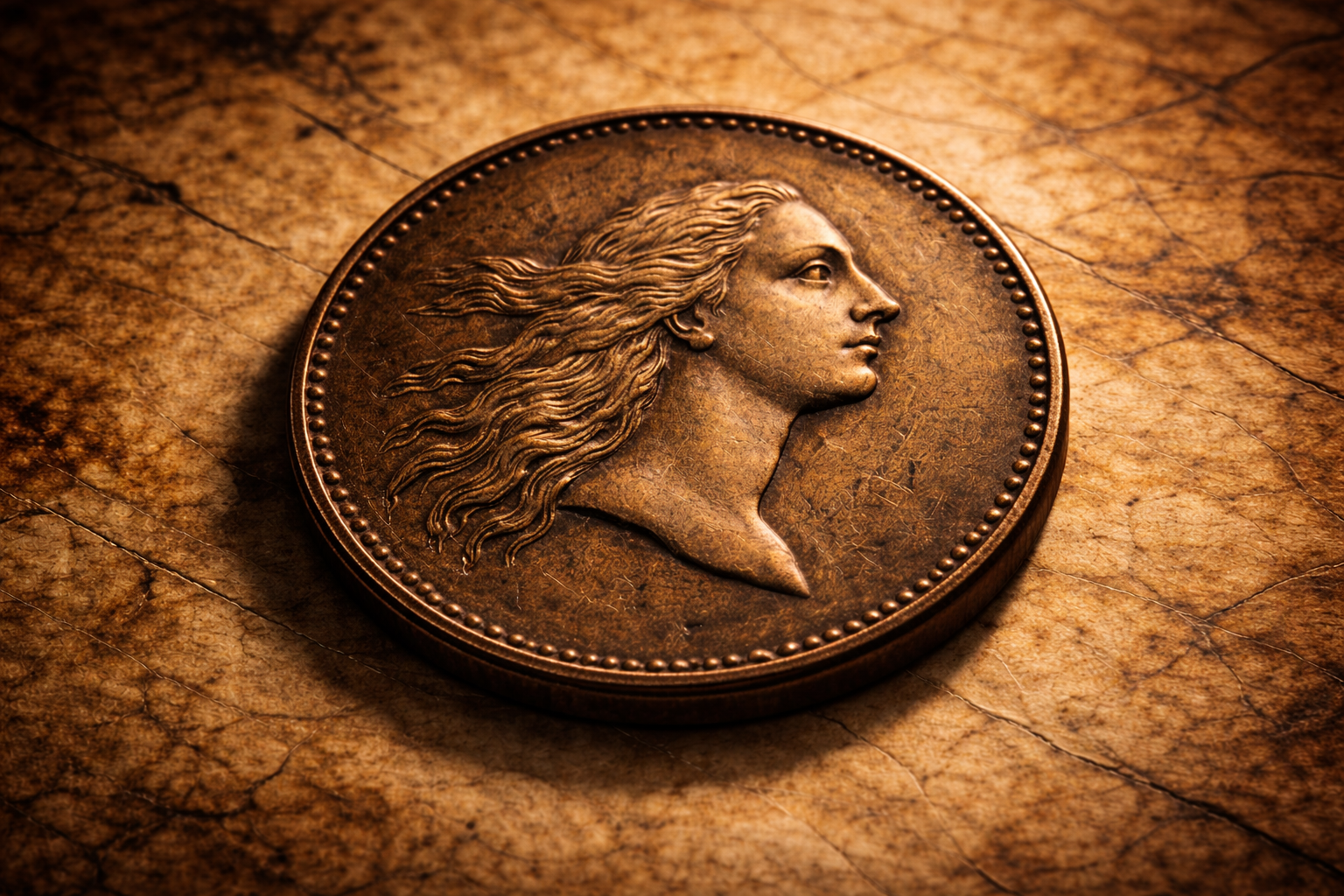 Liberty portrait on the 1793 United States Large Cent
