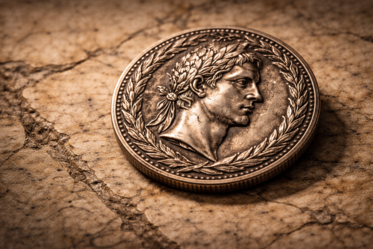 Roman coin featuring an imperial portrait used to reinforce authority.