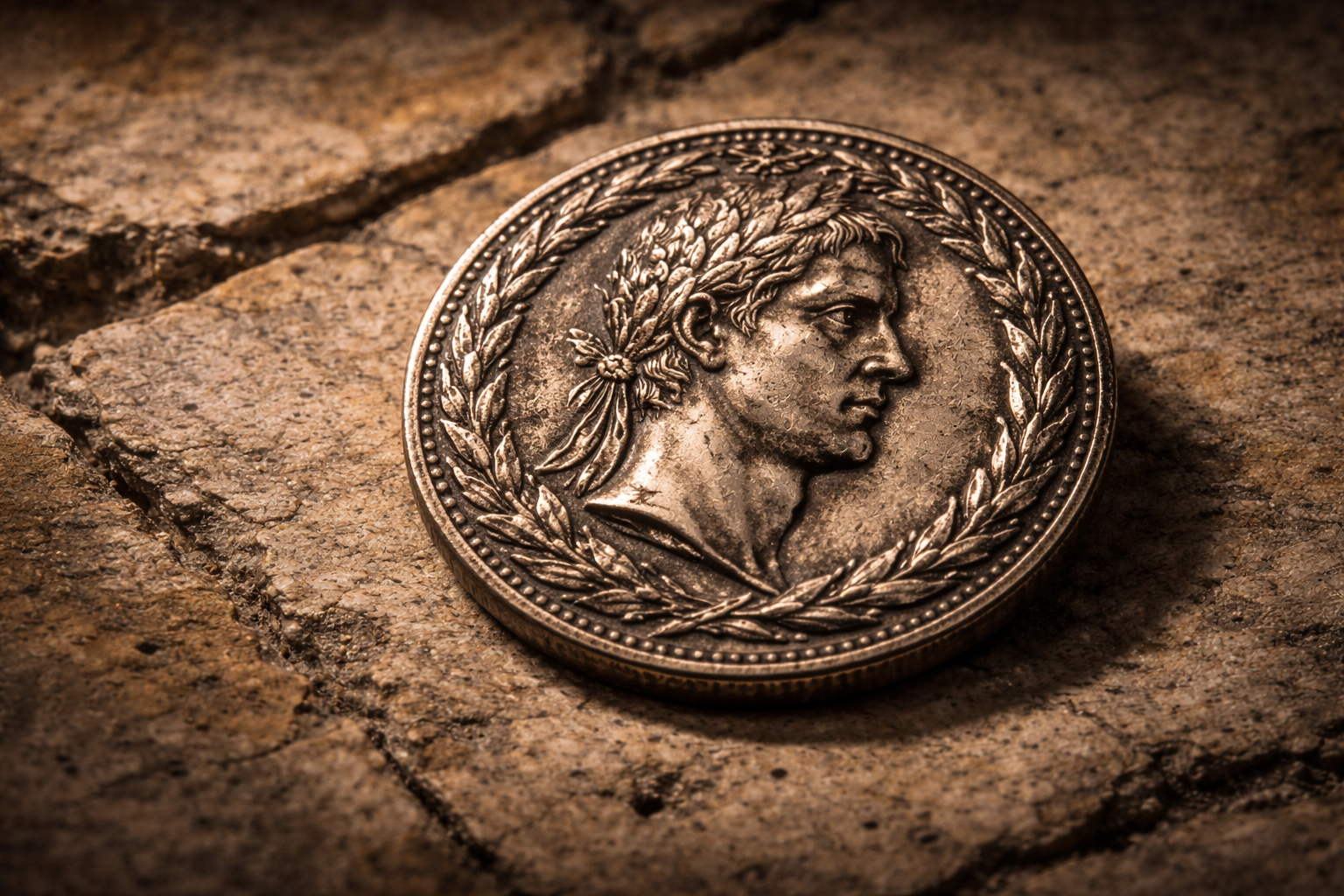 Roman coin featuring imperial symbols of power and authority.