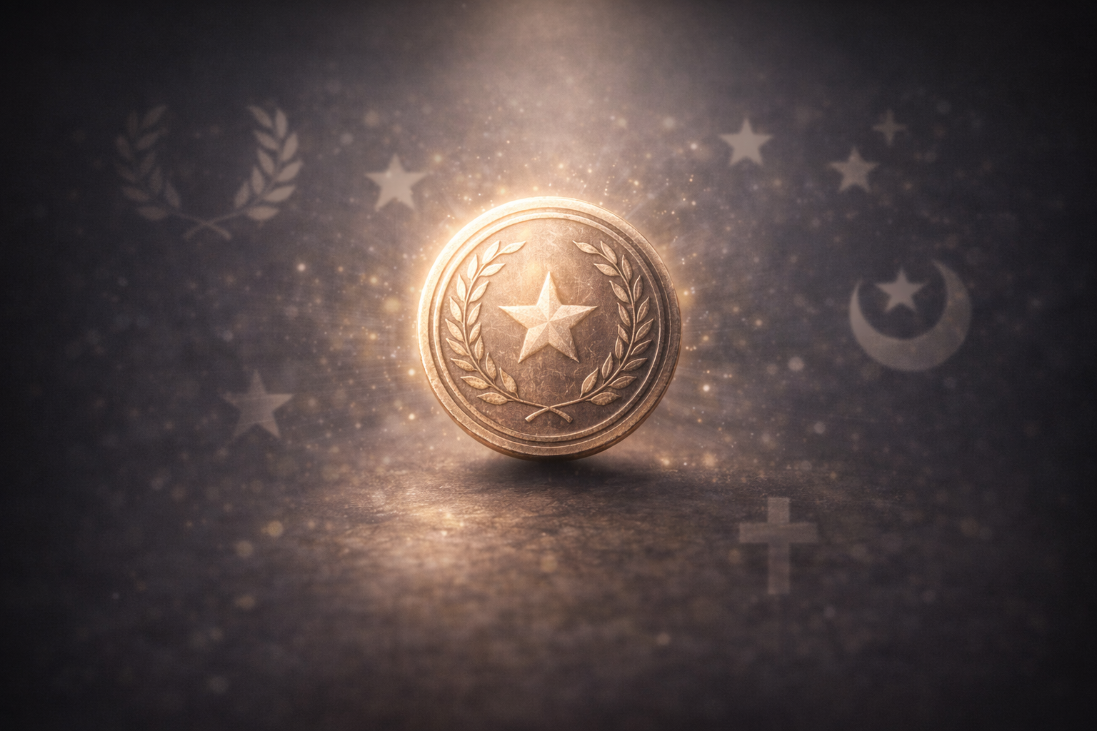 Symbolic imagery on ancient coins representing belief and identity