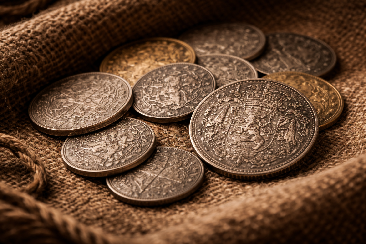 Worn Flemish coins shaped by long circulation and repeated use in medieval trade