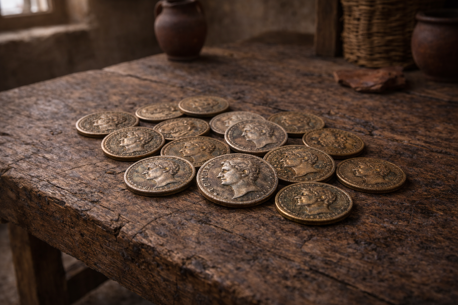 Ancient Roman coins showing how Romans paid for daily life