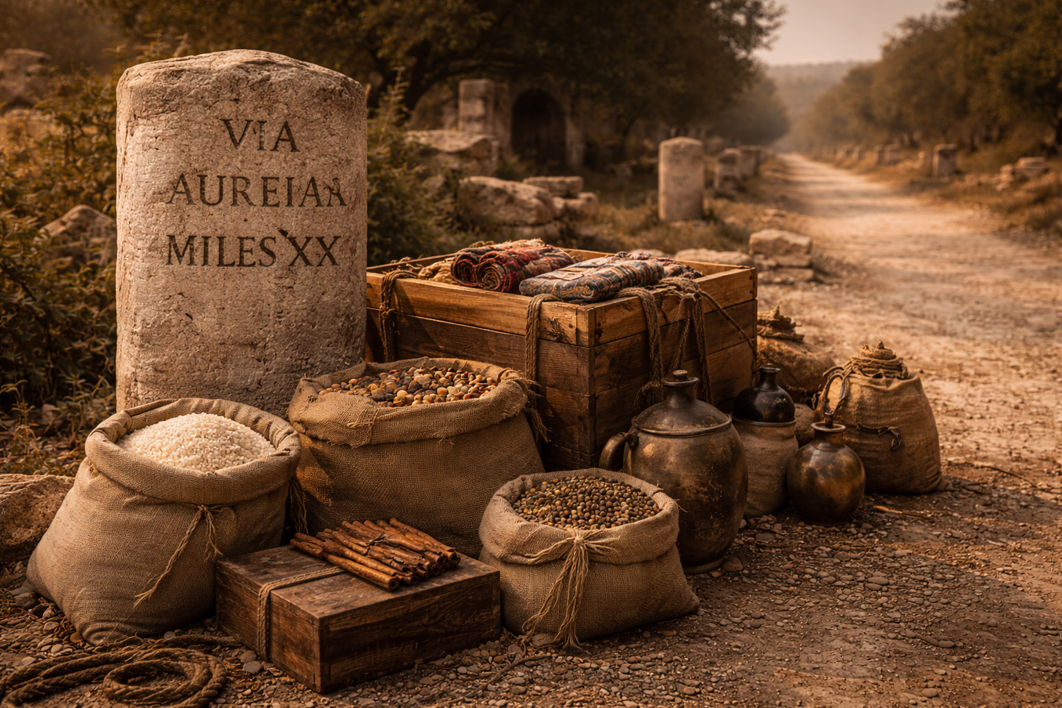 Ancient trade routes linking markets across civilizations