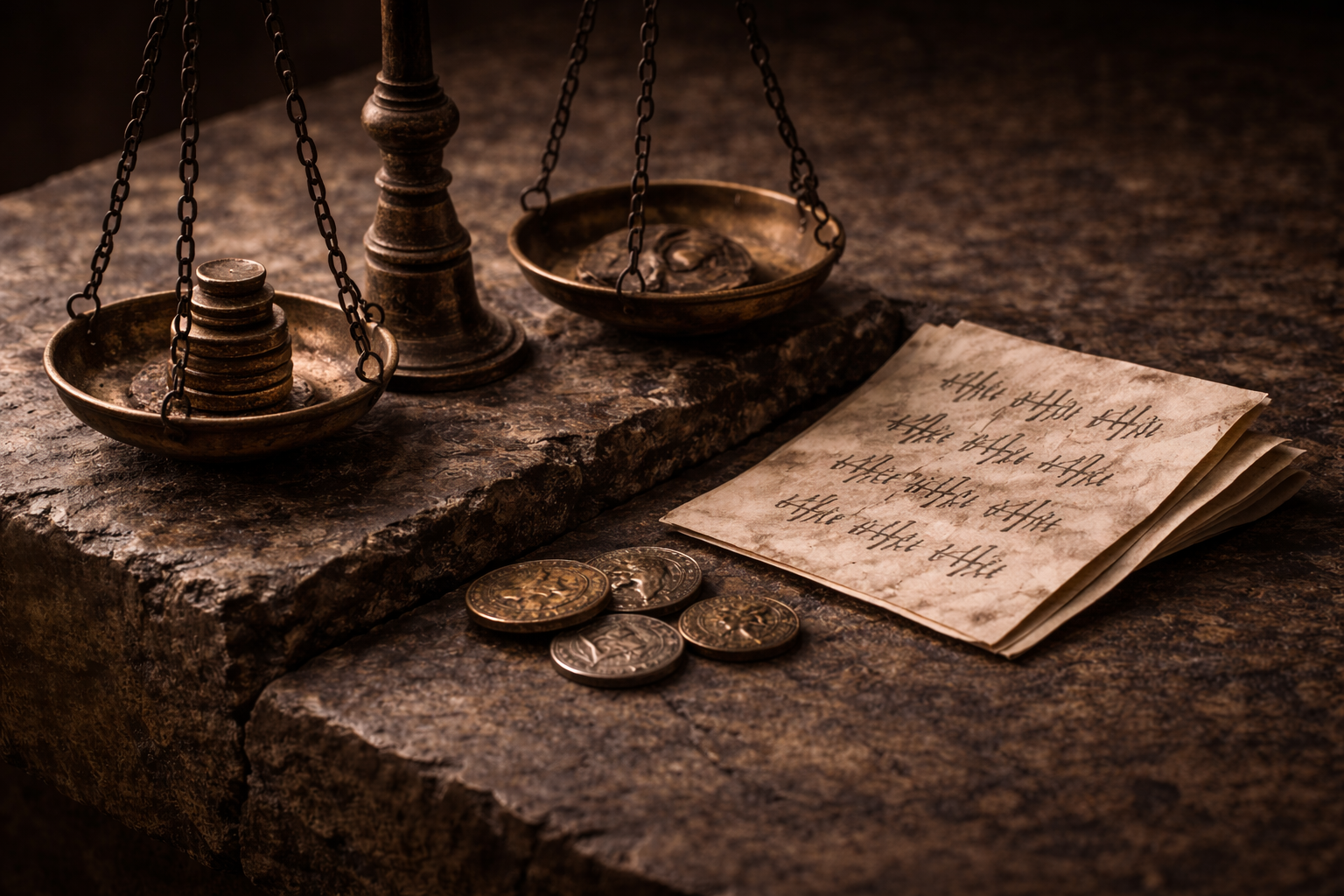 Everyday money showing hidden rules of daily trade in history.