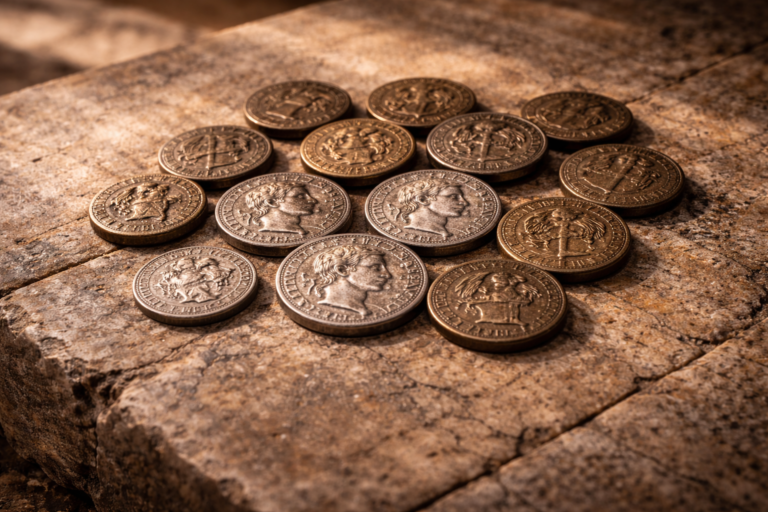 Roman coins used in daily life across the Roman Empire.