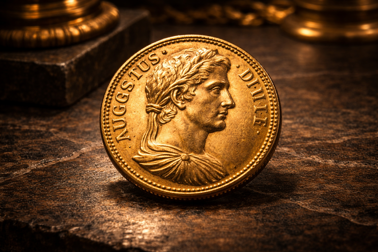 Roman gold aureus representing imperial power and authority