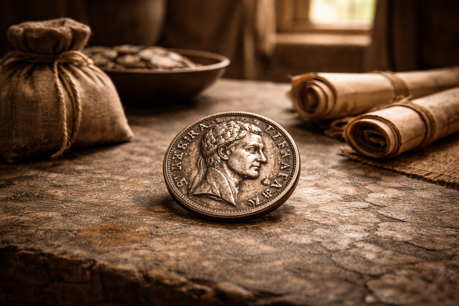 Roman silver denarius showing trust and everyday use
