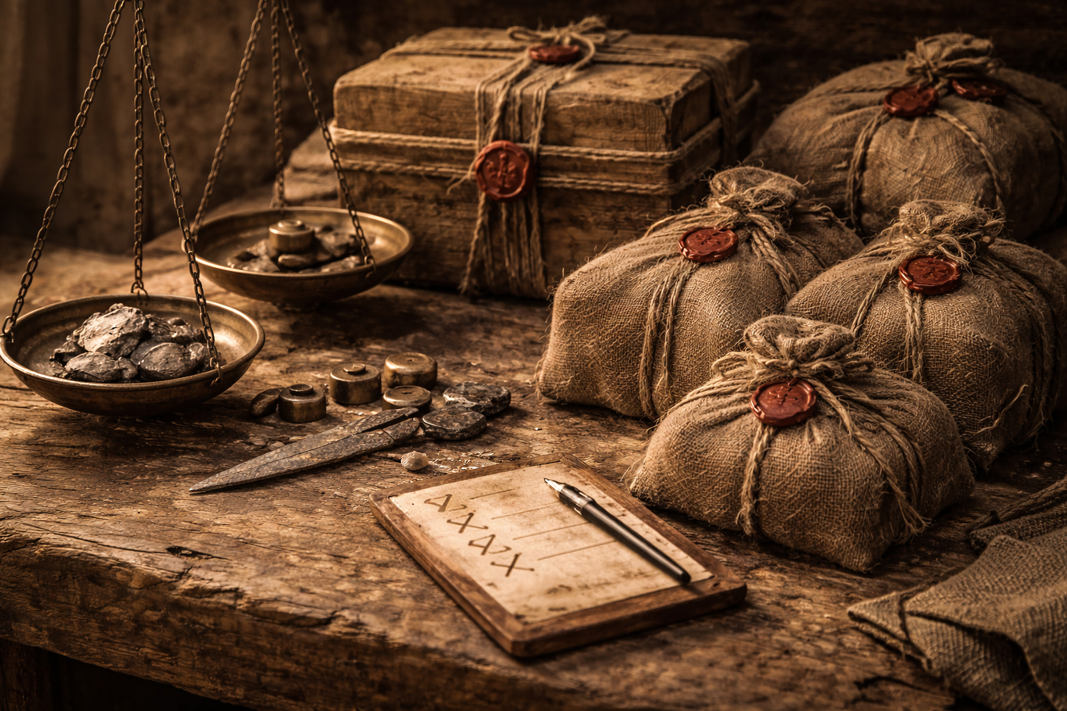 Sealed cargo prepared to reduce risk during ancient trade journeys