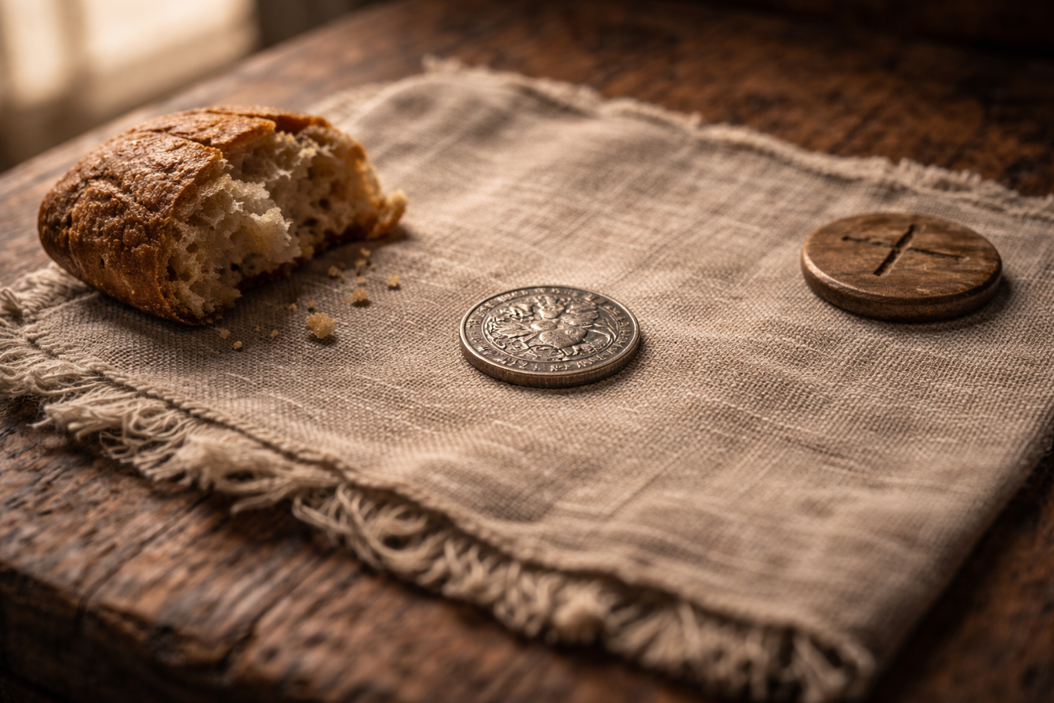 Small coins spilled on a market counter showing everyday small payments.