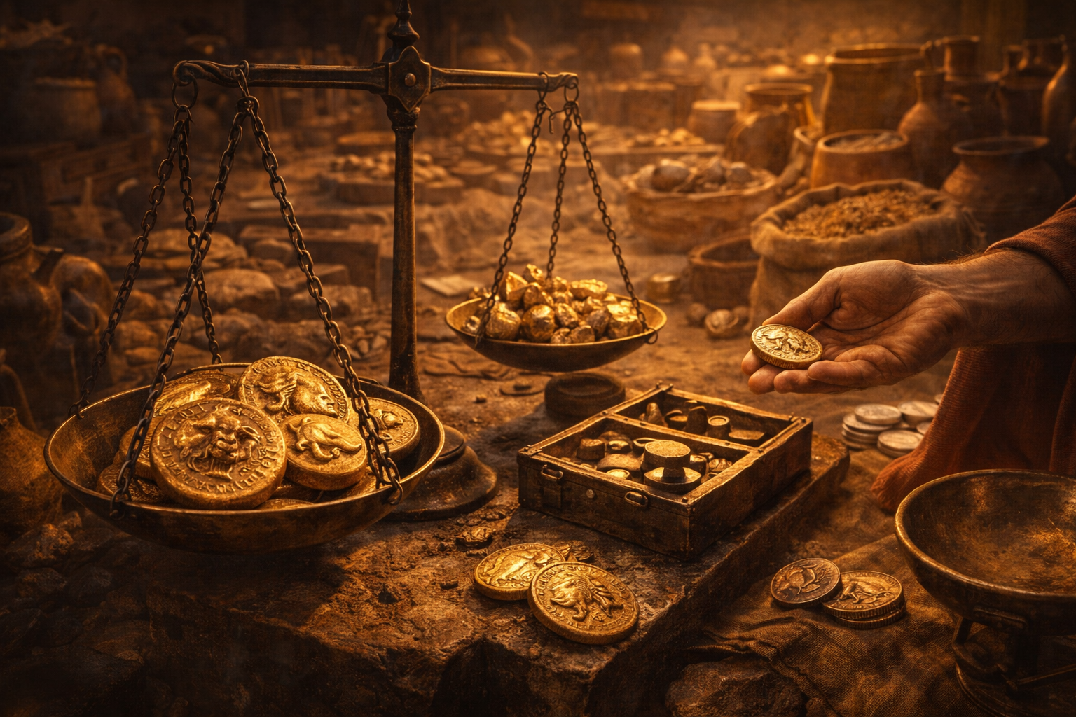 Lydian electrum coins used in ancient trade markets