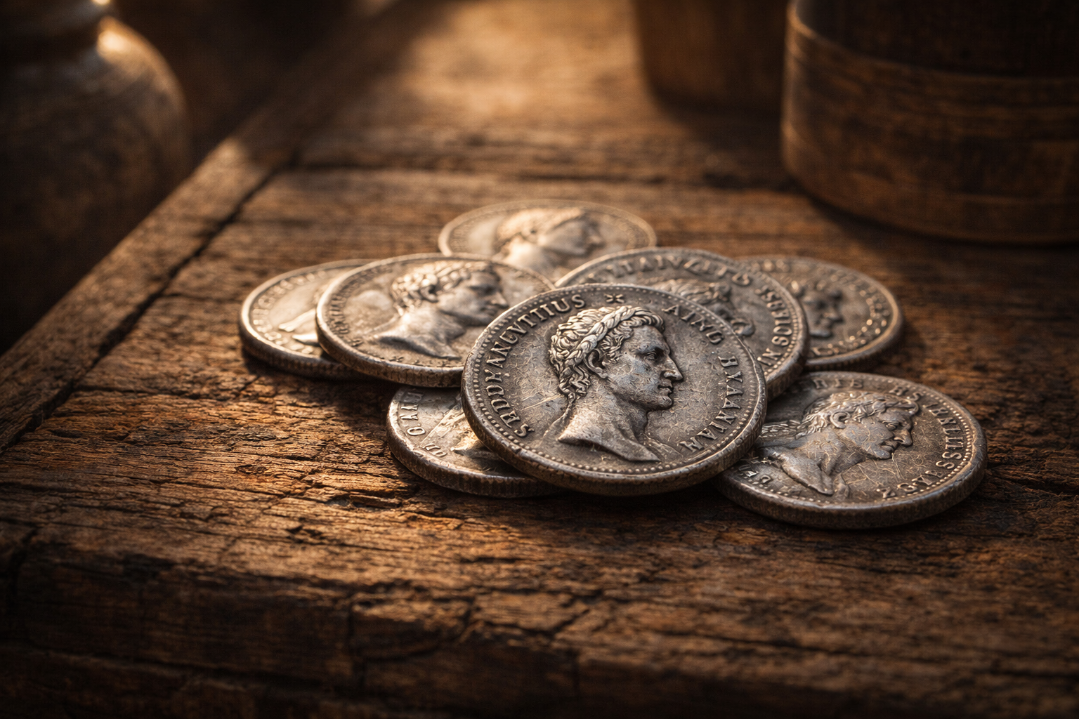 Roman denarius coins used in ancient markets
