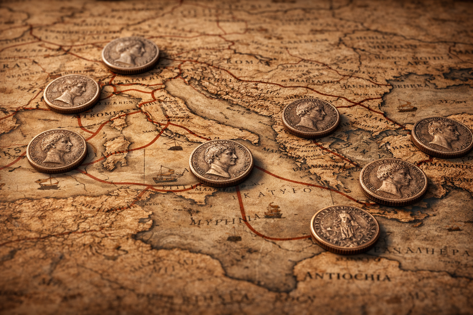 Roman trade routes supported by stable coin system