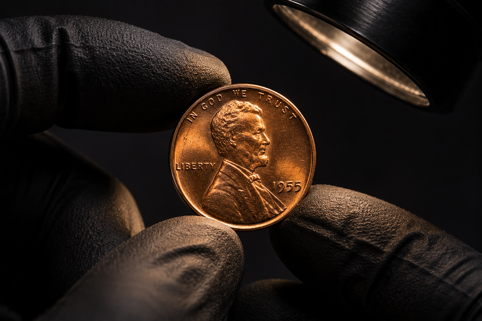 Examining original coin surfaces under directional lighting